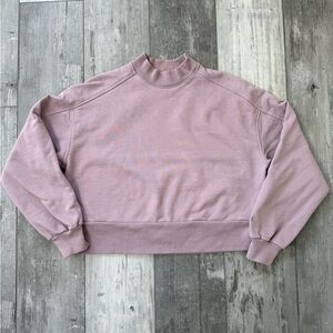Everlane Organic Cotton Mock Neck Sweatshirt Mauve Purple Size Small